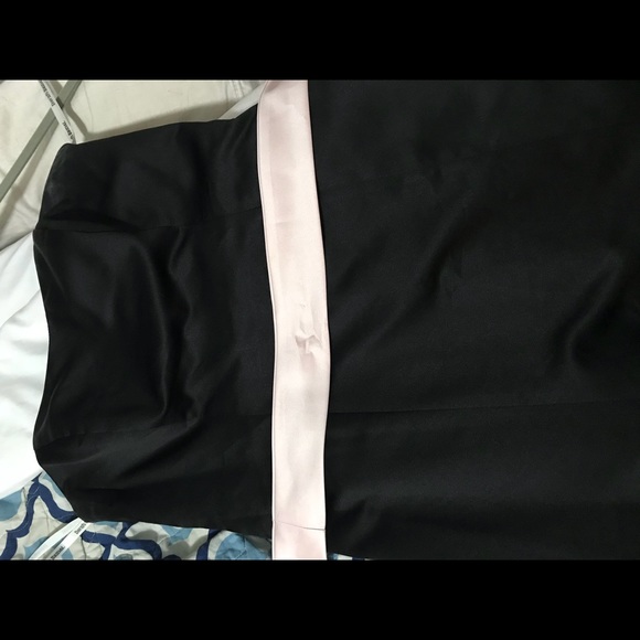 Black formal dress David’s Bridal with pink sash - Picture 4 of 6